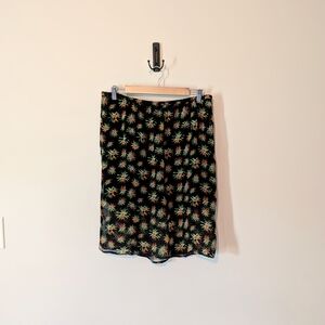 Floral Black Skirt